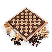 Hey! Play! 70-Piece Deluxe Wooden Chess/Backgammon/Checker Set