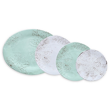 Sanibel Melamine Dinnerware Collection in Sea Green/Sail White. View a larger version of this product image.