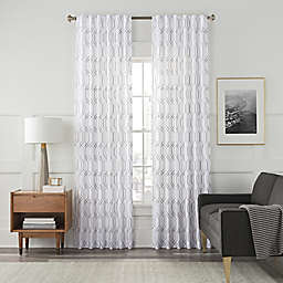 Arden Embroidery 63-Inch Rod Pocket/Back Tab Window Curtain Panel in White (Single)