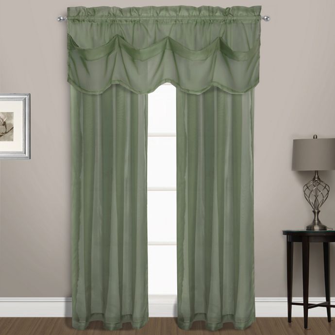 Summit Sheer Voile Rod Pocket Window Curtain Panels And Valances