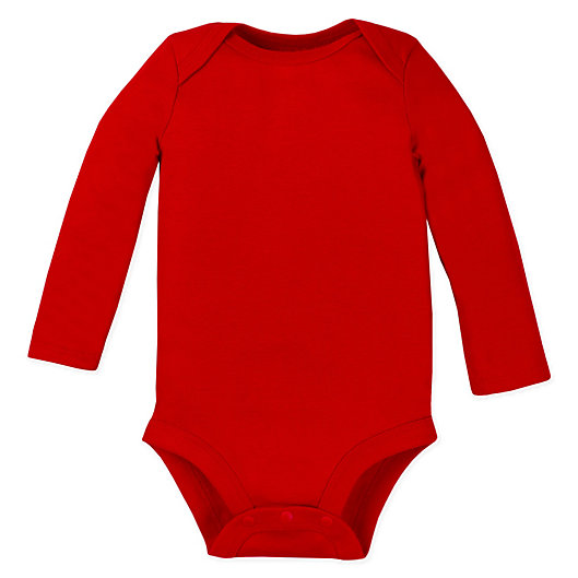 Alternate image 1 for Lamaze® Organic Cotton Long Sleeve Bodysuit in Red