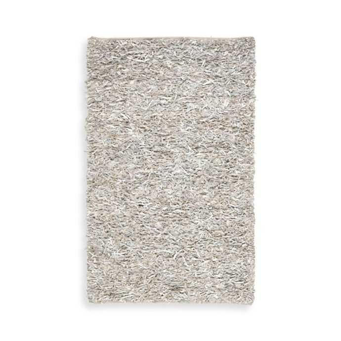 Safavieh White Leather Shag 5Foot x 8Foot Rectangle Rug Bed Bath