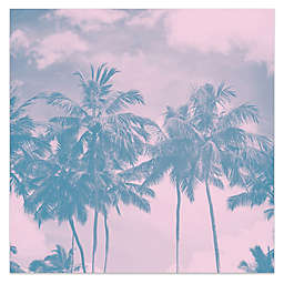 Hazy Palm 24-Inch Square Canvas Wall Art in Pink