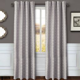 Sawyer Geo 95-Inch Rod Pocket/Back Tab Window Curtain Panel in Grey (Single)
