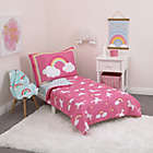 Alternate image 1 for carter&#39;s&reg; Rainbows and Unicorns 4-Piece Toddler Bedding Set in Pink