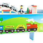 Alternate image 3 for Hey! Play! Wooden Train Set Table