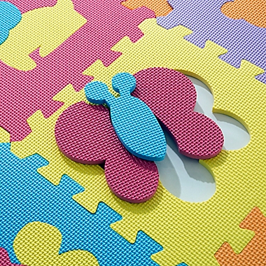 Hey! Play! Interlocking Foam Tile Play Mat with Animals. View a larger version of this product image.