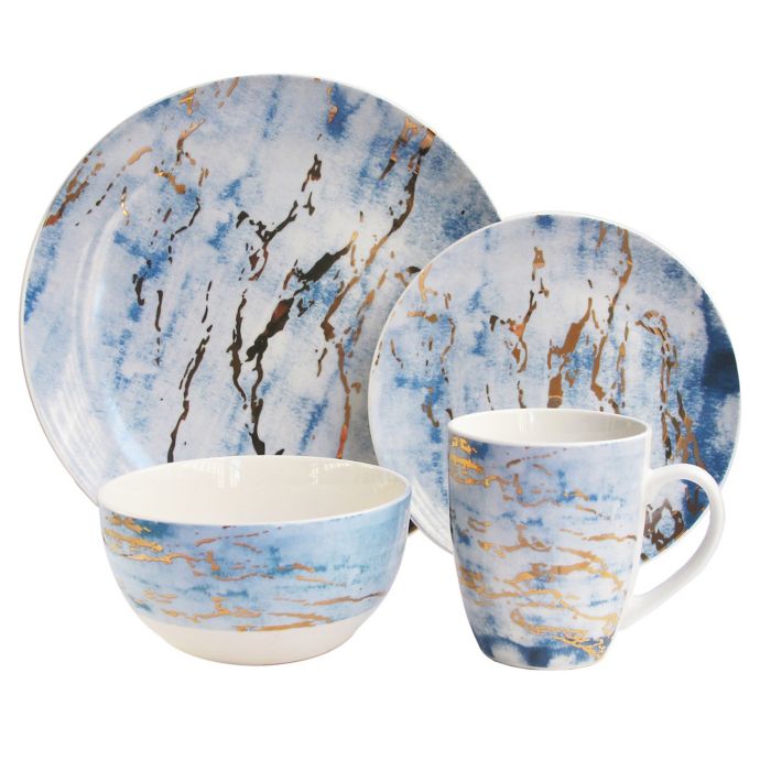 American Atelier Marble 16Piece Dinnerware Set Bed Bath & Beyond