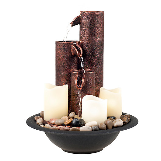 Alternate image 1 for Pure Garden 3-Tiered Candle Fountain in Copper with Pump