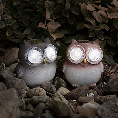 Pure Garden Solar LED Light Owl Statues (Set of 2). View a larger version of this product image.
