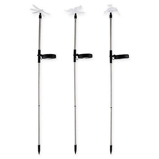 Alternate image 1 for Pure Garden 3-Piece Solar Outdoor LED Yard Stakes