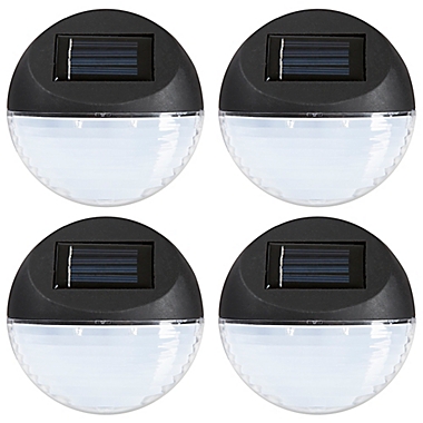 Pure Garden 4-Count LED Solar Lights in Black. View a larger version of this product image.