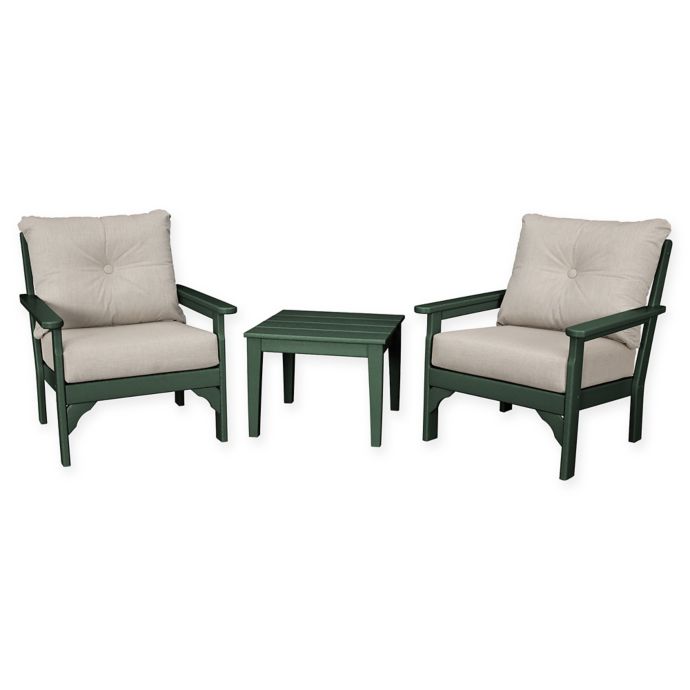 POLYWOOD® Vineyard 3-Piece Deep Seat Patio Conversation ...