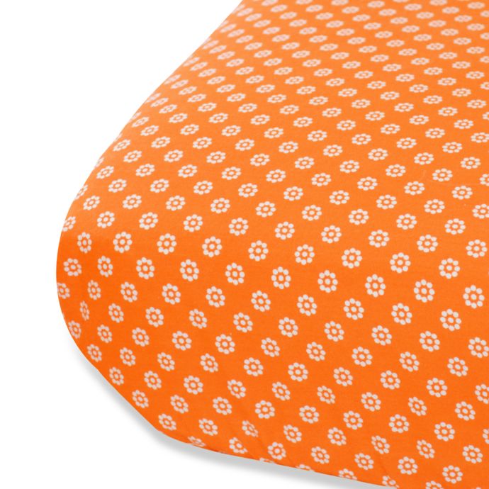 Oliver B Fitted Crib Sheet In White Orange Buybuy Baby