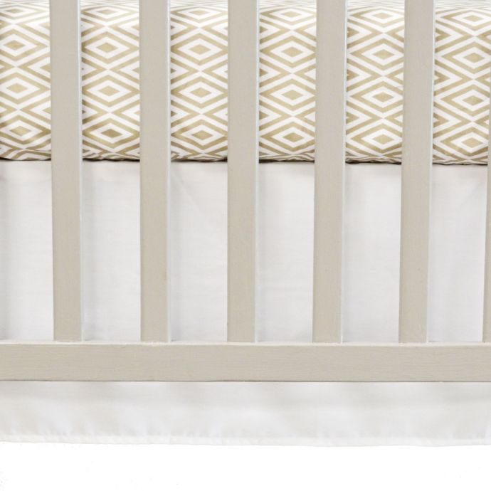 Oliver B Flat Panel Crib Skirt In Pure White Buybuy Baby