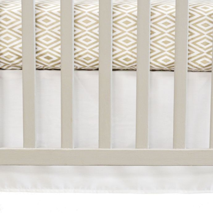 Oliver B Flat Panel Crib Skirt In Pure White Buybuy Baby