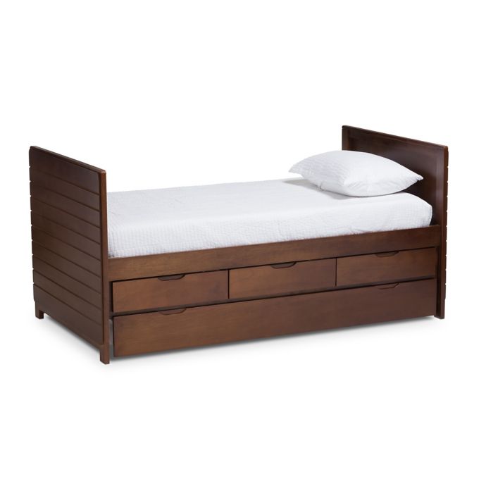 Baxton Studio Linna Daybed With Trundle Bed Bath Beyond