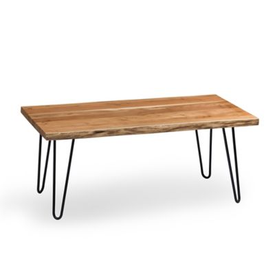 round wood hairpin coffee table