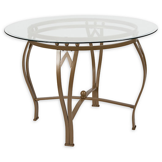 Flash Furniture Syracuse 42 Inch Metal, 42 Inch Round Dining Table Glass