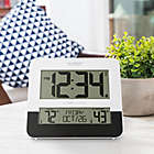 Alternate image 4 for La Crosse 8.54-Inch Atomic Digital Wall Clock with In/Outdoor Temperature in Black/White