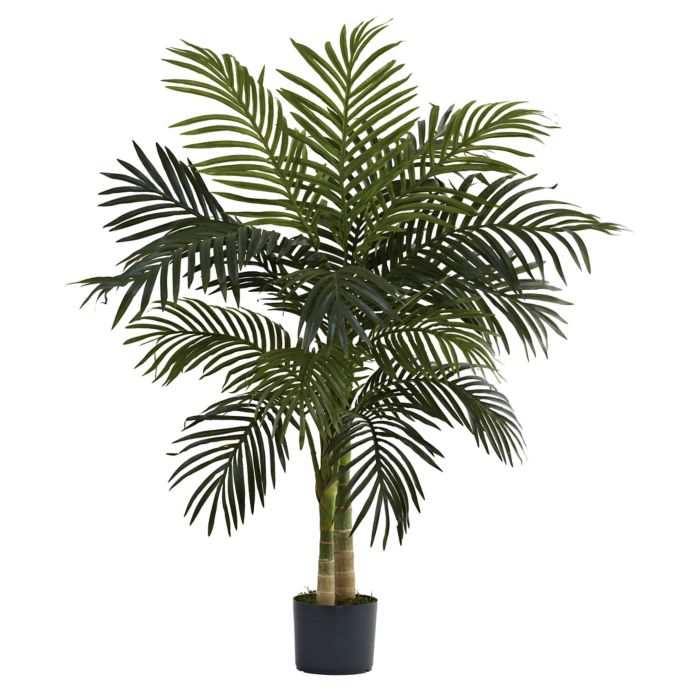 Nearly Natural™ 4Foot Golden Cane Palm Tree in Nursery Pot Bed Bath