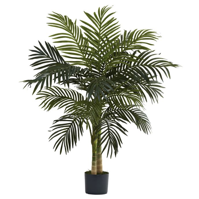 Nearly Natural™ 4-Foot Golden Cane Palm Tree in Nursery Pot | Bed Bath ...