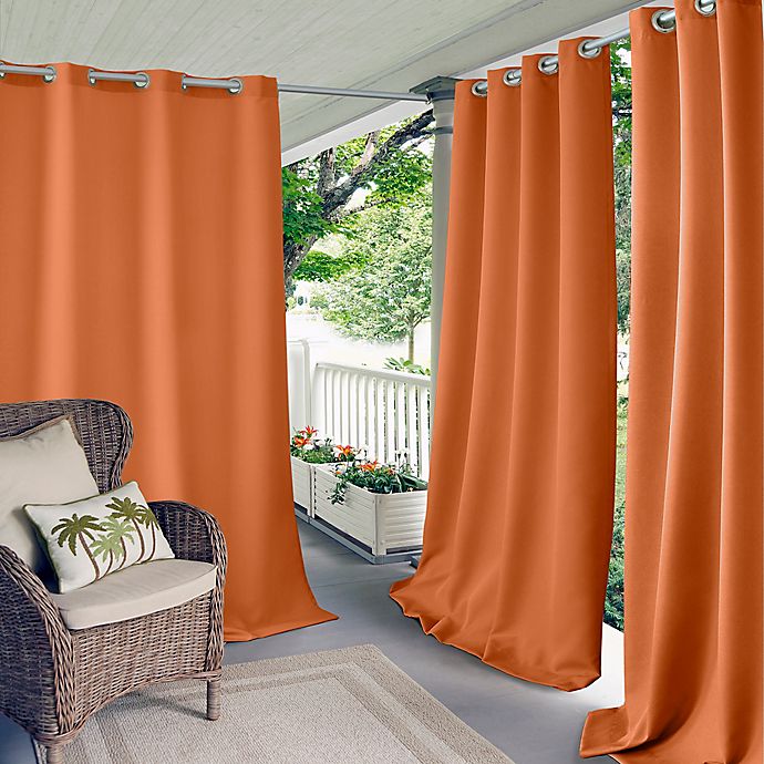 Elrene Aiden Connor Grommet Indoor/Outdoor Window Curtain Panel | Bed
