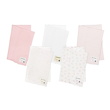 Burt&#39;s Bees Baby&reg; 5-Pack Organic Cotton Burp Cloths in Pink. View a larger version of this product image.