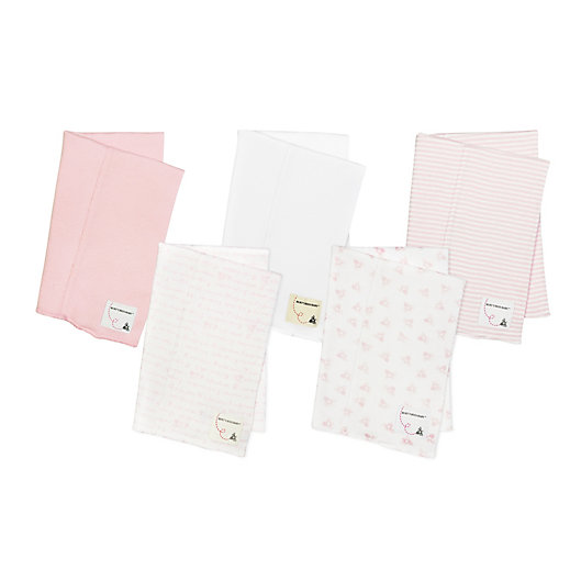 Alternate image 1 for Burt's Bees Baby® 5-Pack Organic Cotton Burp Cloths in Pink