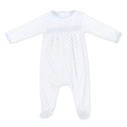 Magnolia Baby Baby Boy Zach and Zoes Classics Smocked Collared Footie Blue 