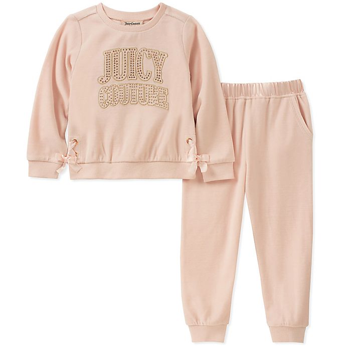 Juicy Couture® 2-Piece Logo Top and Jogger Set in Rose Gold | Bed Bath ...