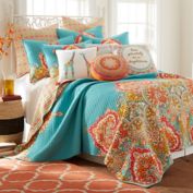 Levtex Home Kamsa Reversible King Quilt Set in Teal/Red