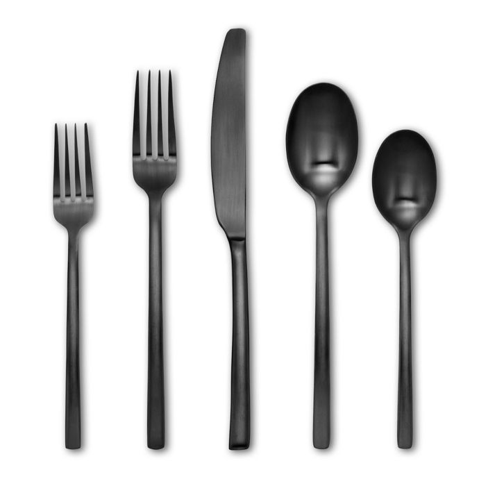 Cambridge Silversmiths Beacon 20 Piece Flatware Set In Black Bed Bath Beyond