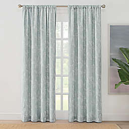 Brookstone®  Zoey Leaf 63-Inch Rod Pocket 100% Blackout Curtain Panel in Spa (Single)