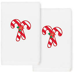 Linum Home Textiles Christmas Candy Canes Hand Towels (Set of 2)