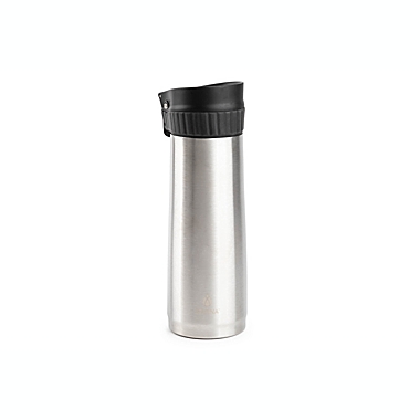 Manna&trade; 16 oz. Verve Push Travel Mug in Stainless Steel. View a larger version of this product image.
