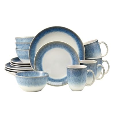 Over and Back&reg; Burst 16-Piece Dinnerware Set in Blue/White