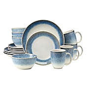 Over and Back&reg; Burst 16-Piece Dinnerware Set in Blue/White