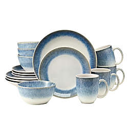 Over and Back® Burst 16-Piece Dinnerware Set in Blue/White