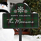 Alternate image 0 for Christmas Plaid Personalized Magnetic Garden Sign