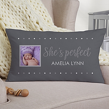 Baby Story Personalized 12-Inch x 22-Inch Lumbar Photo Keepsake Pillow Collection. View a larger version of this product image.
