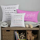 Alternate image 1 for Baby Girl&#39;s Story Personalized 12-Inch x 22-Inch Lumbar Keepsake Pillow