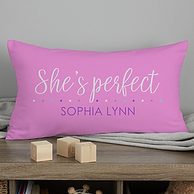 Baby Girl&#39;s Story Personalized 12-Inch x 22-Inch Lumbar Keepsake Pillow. View a larger version of this product image.
