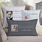 Alternate image 1 for Baby Boy&#39;s Story Personalized 12-Inch x 22-Inch Lumbar Photo Keepsake Pillow
