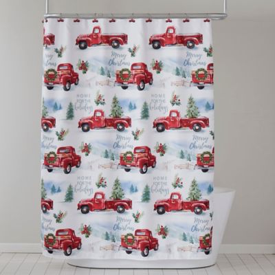 Holiday Trucks Shower Curtain And Hooks Set Bed Bath Beyond