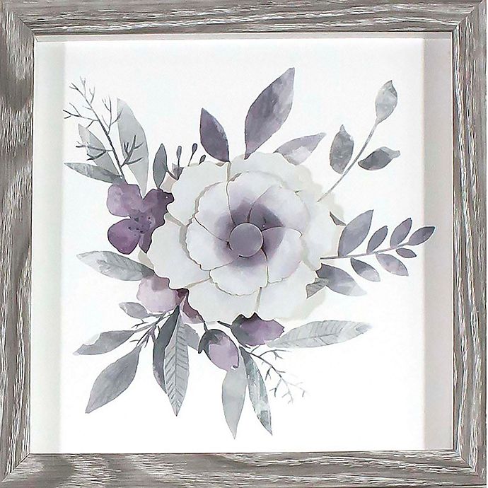 Watercolor Flowers With Paper Flower Framed Wall Art In Lavender Bed Bath Beyond - Paper Wall Art Flowers