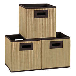 Household Essentials® Grass Cloth Storage Cubes in Tan (Set of 3)