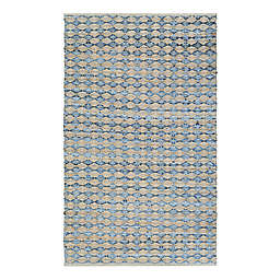Couristan Nature's Elements Nautical Ripples Area Rug in Wheat/Denim