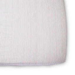 pehr Stripes Away Organic Cotton Fitted Crib Sheet in Petal