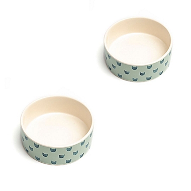 Park Life Designs&reg; Monty Round Medium Cat Bowls (Set of 2). View a larger version of this product image.